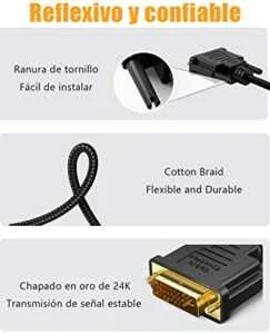 cable con entrada DVI y HDMI