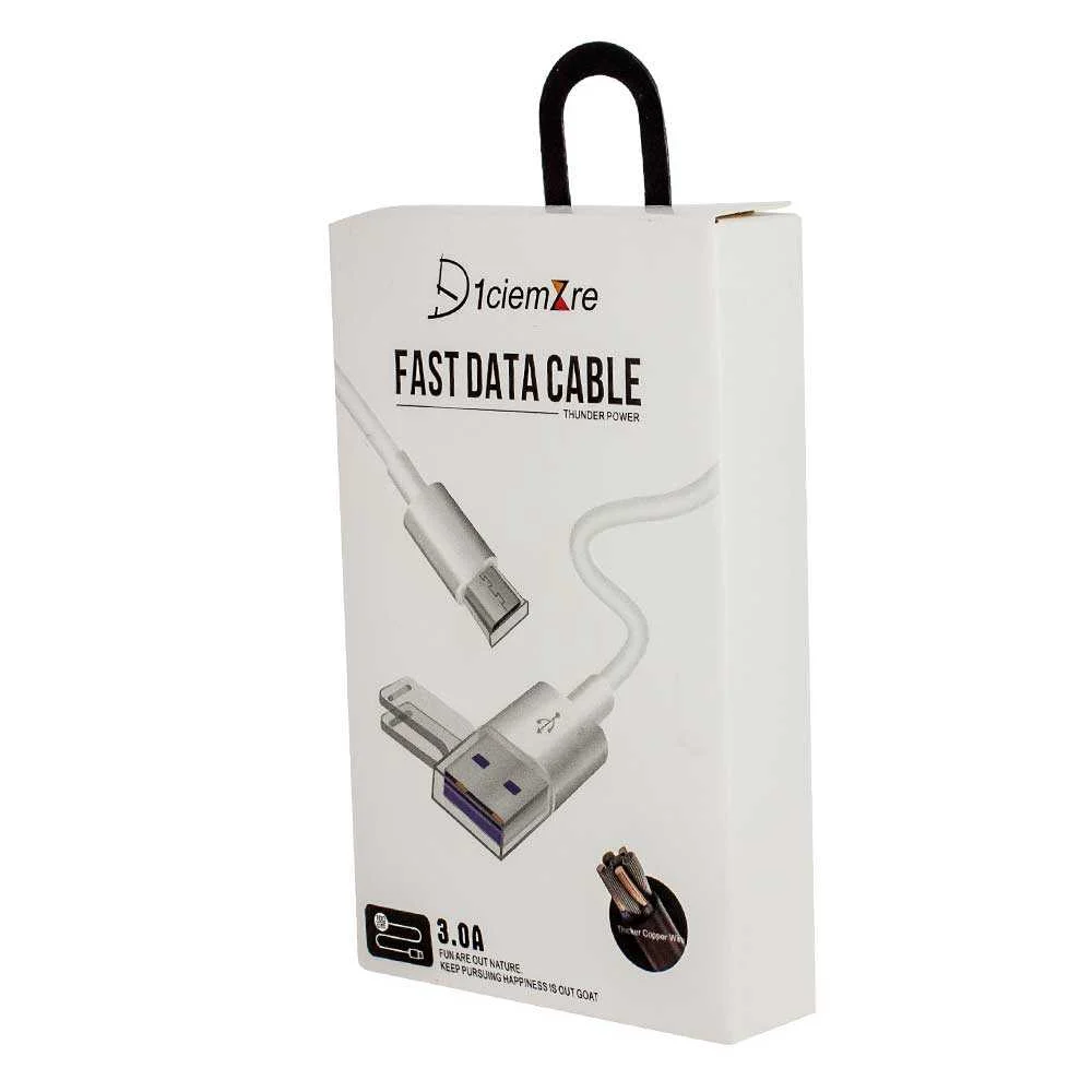 Cable cargador d1ciemzre con entrada v8 para carga de 3a / dz-88