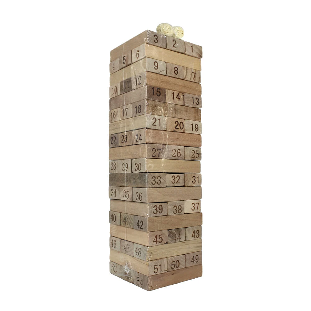 Torre de madera tipo jenga con 54 bloque...