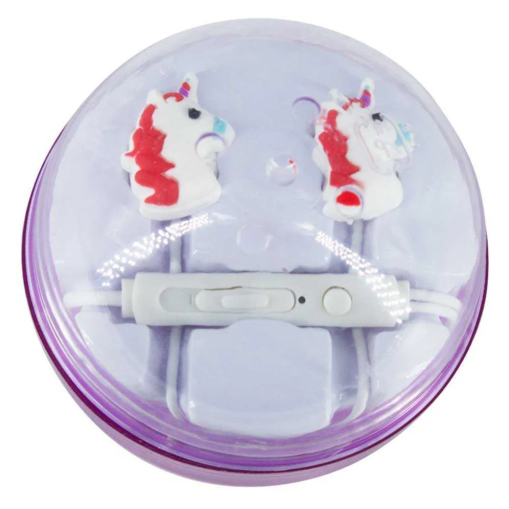 Audífonos alámbricos maiz con almohadillas de silicón, entrada auxiliar y decoración en forma de emojis, variedad de formas / ej-039