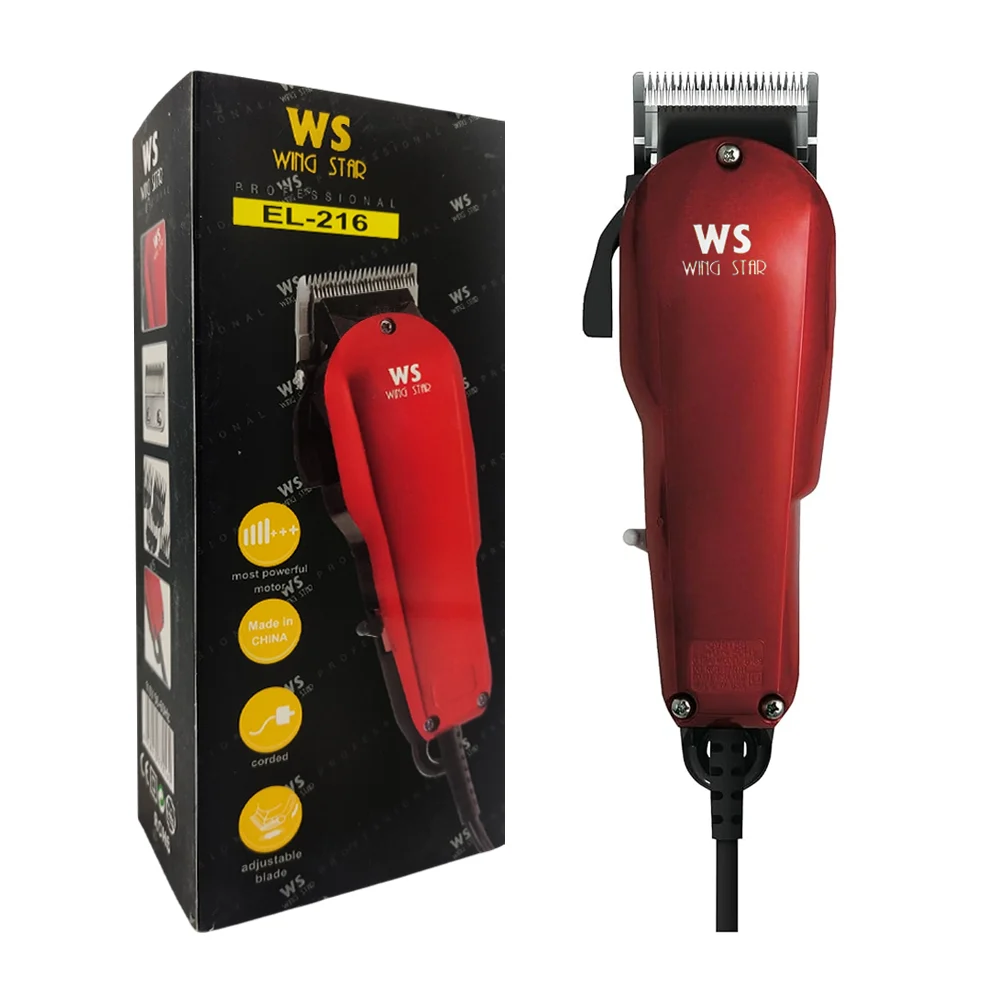 Maquina cortadora alámbrica wing star + 4 peinetas intercambiables para el cabello / el-216