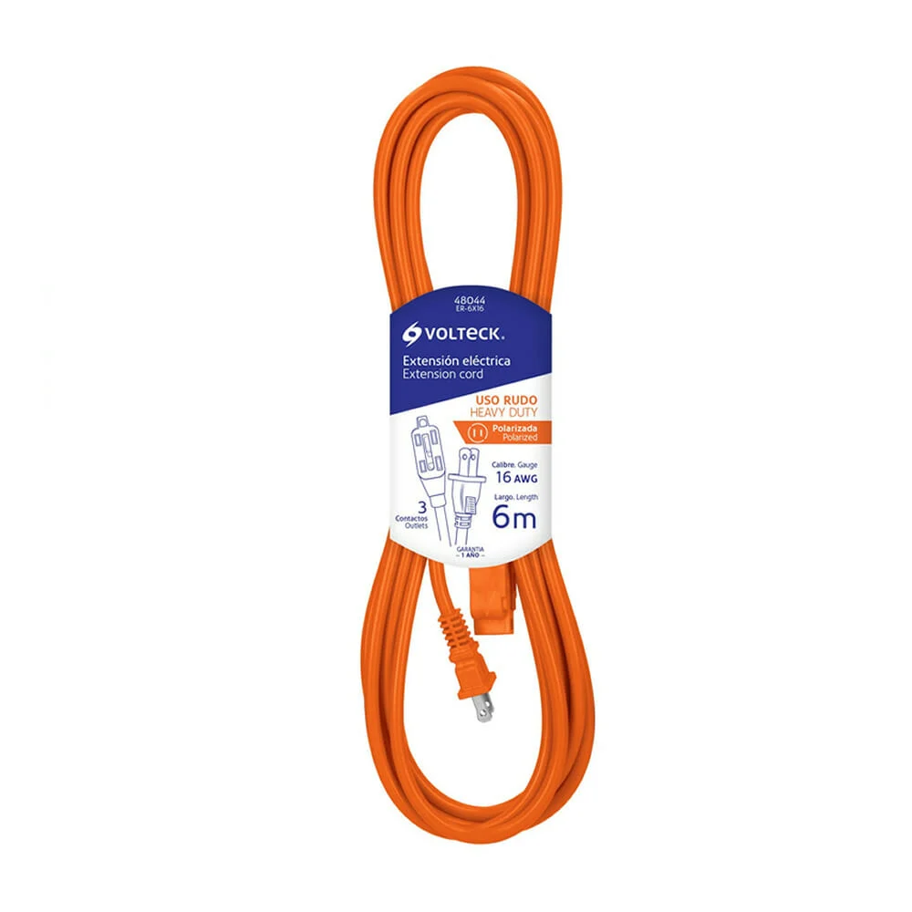Extensión naranja volteck calibre 16 aw...