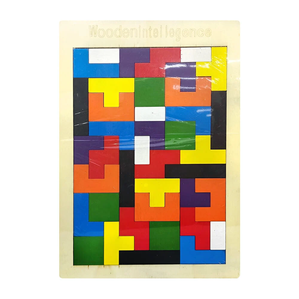 Rompecabezas tangram interactivo de madera con 40 piezas / wooden intellegence