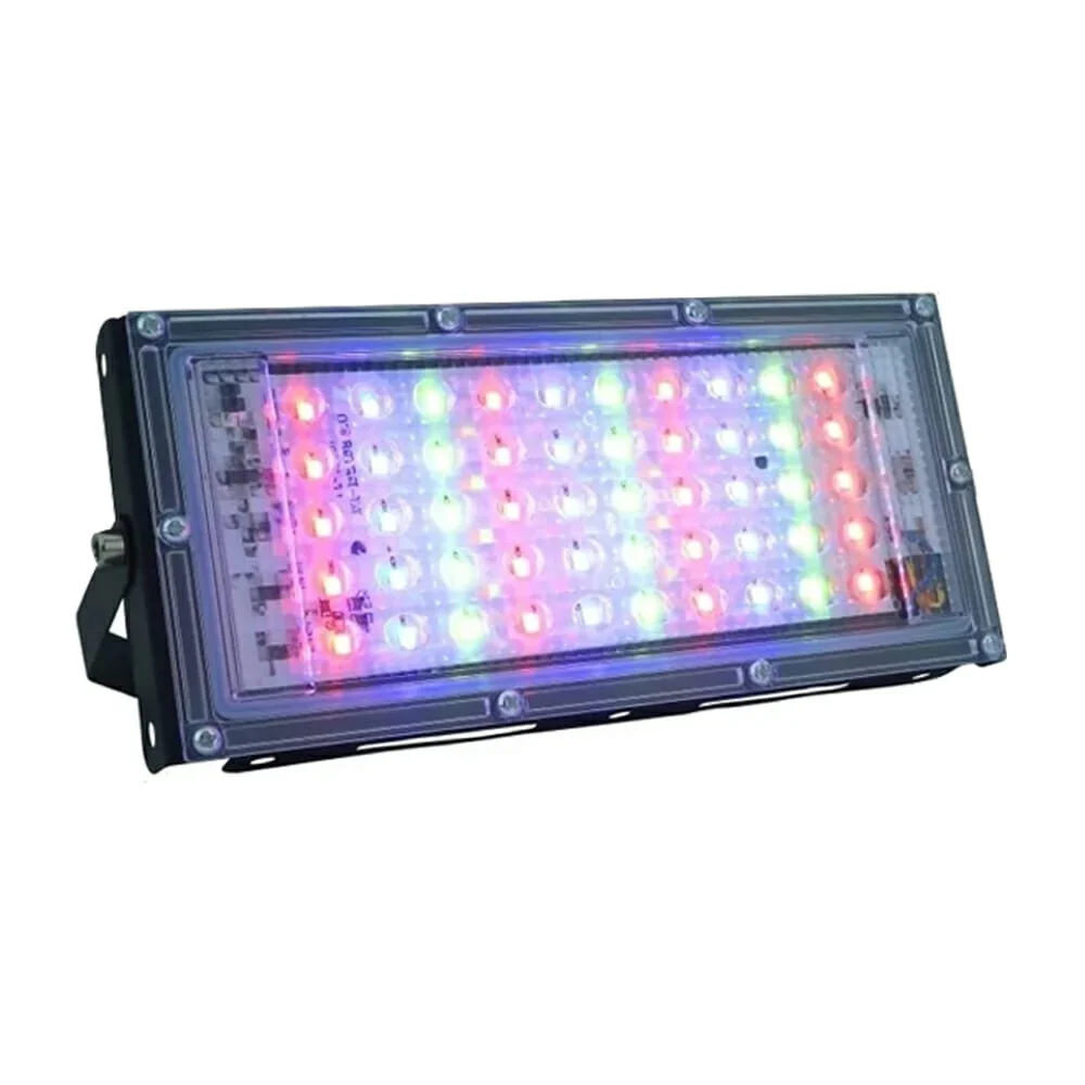 Reflector luminario led rgb modaluz con control, 50w, 4000lm / ext019
