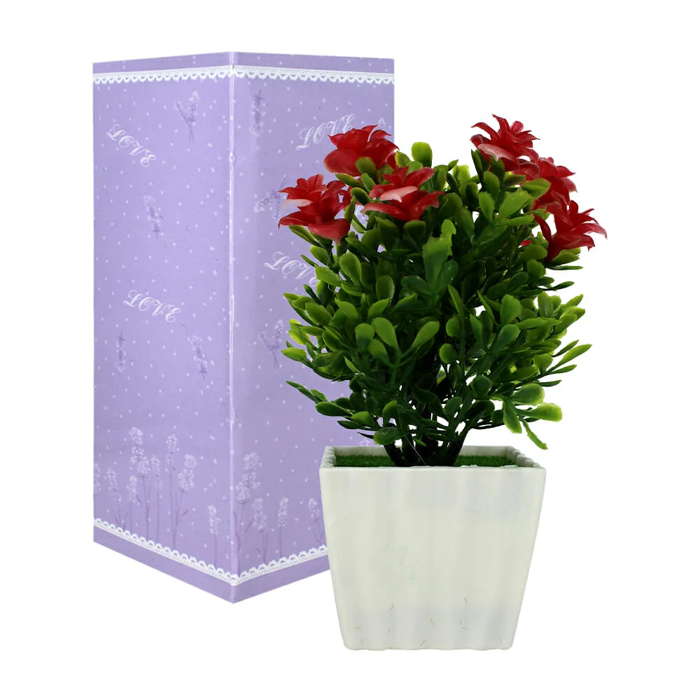Maceta chica con flores artificiales hl-fac9308