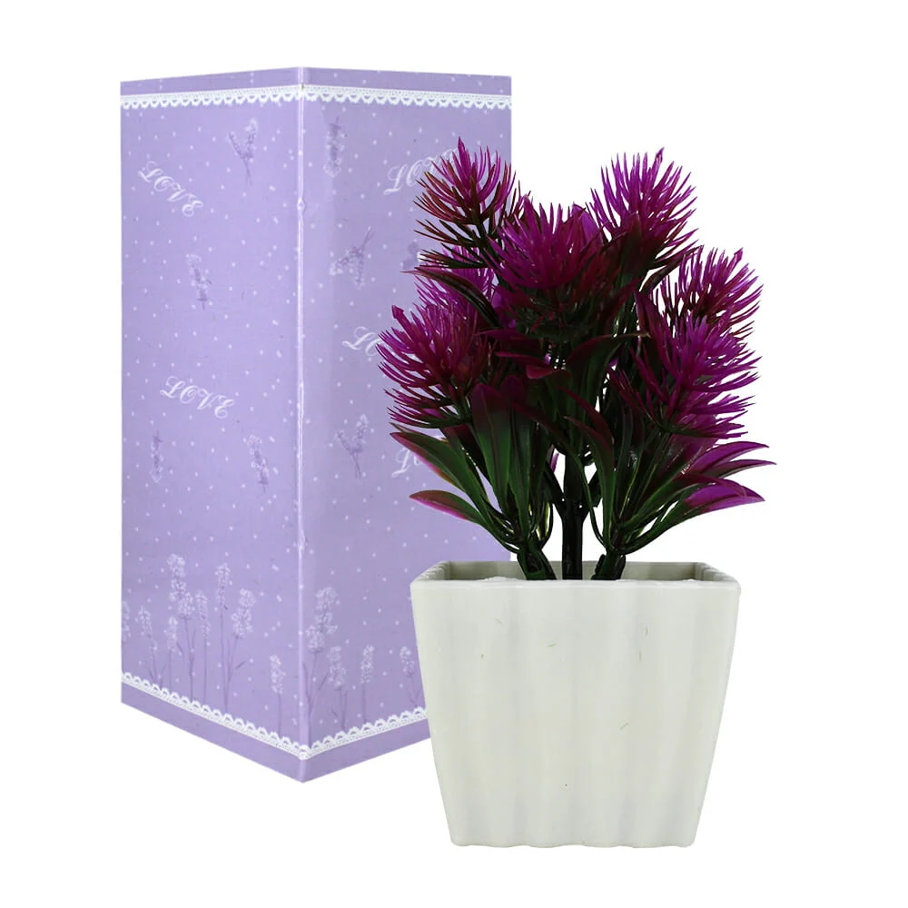 1pza Maceta artifical chica con borlones / hl-fac9310