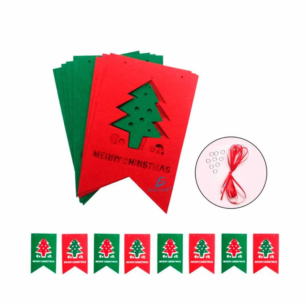 Paquete 8pzas banderines para decoración navideña fest.05.ban