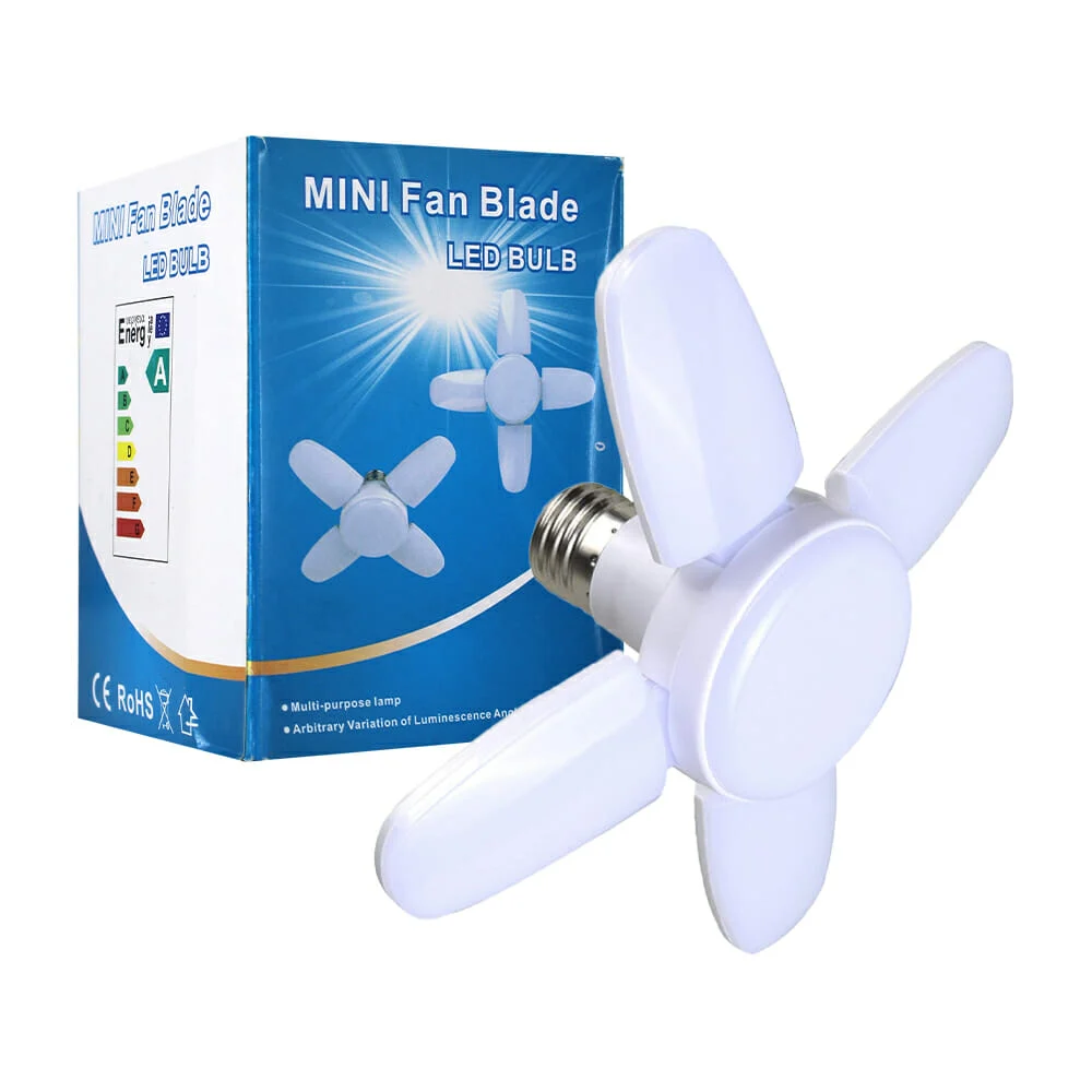 Foco led plegable tipo ventilador de 4 aspas con luz blanca y consumo de 28w / foc30