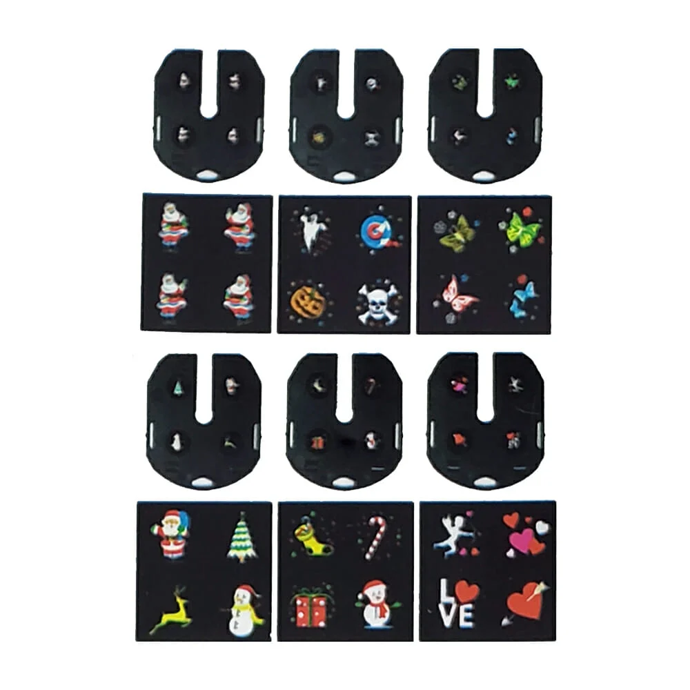 Foco proyector con 6 placas intercambiables con diseño de halloween o navidad / foc51