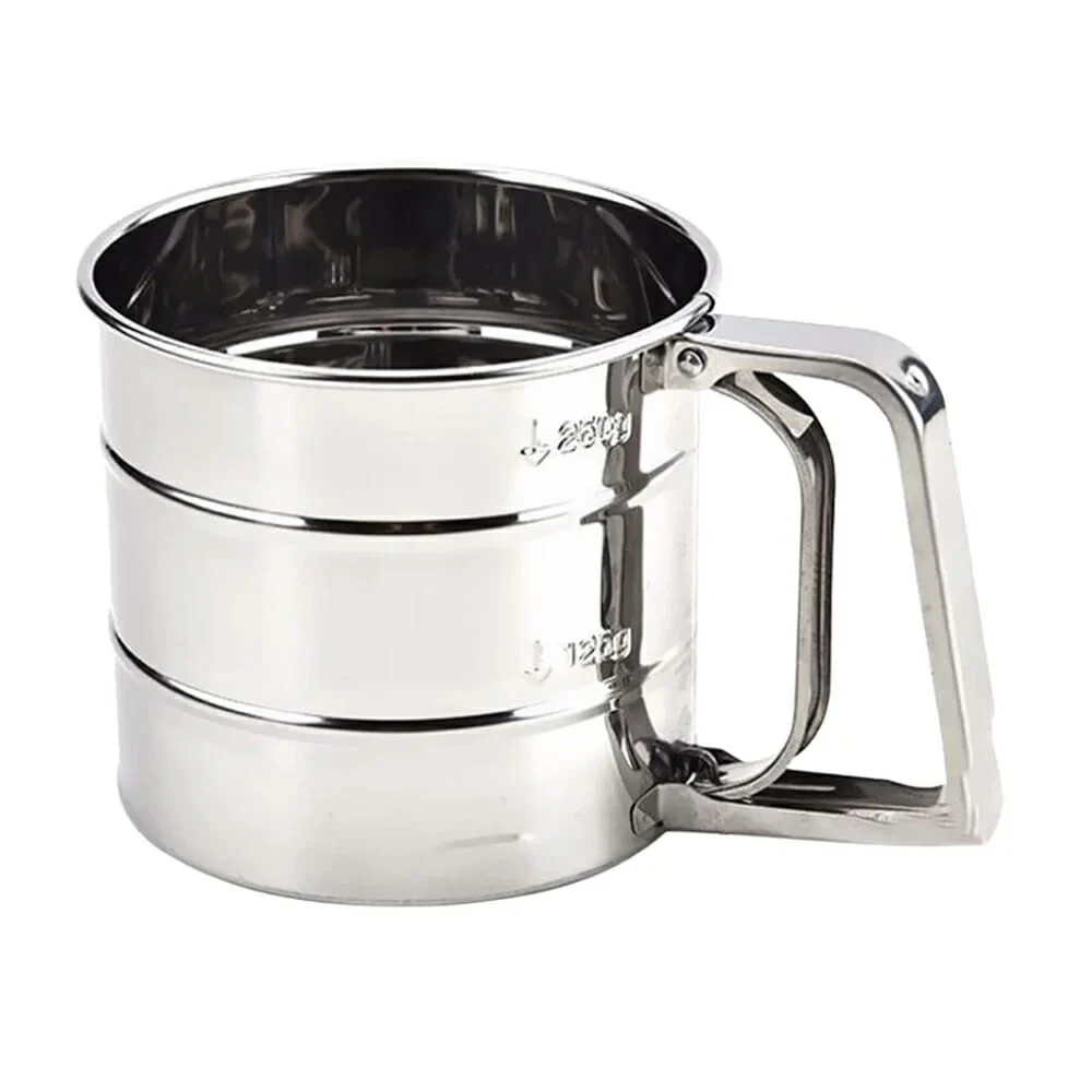 Taza colador metálico redondo con capac...