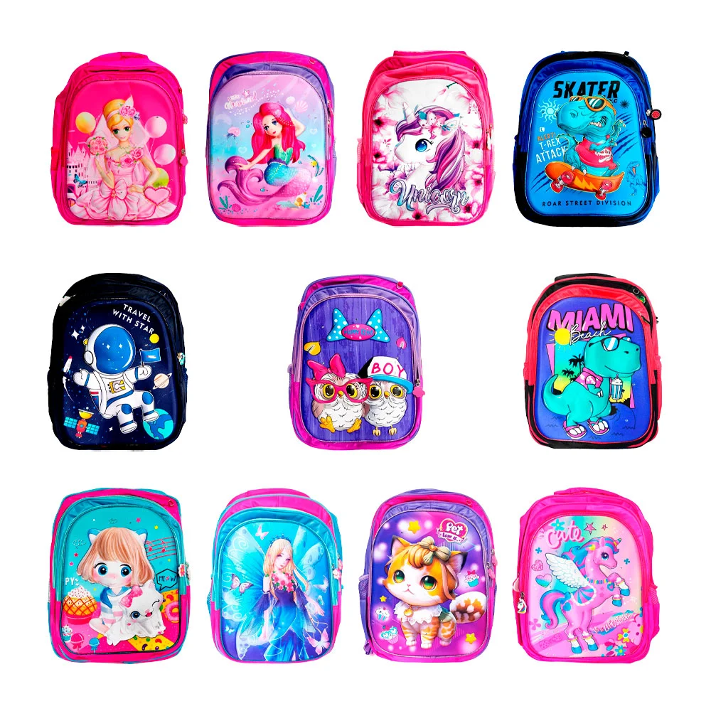 Mochila escolar con 3 compartimentos, lo...