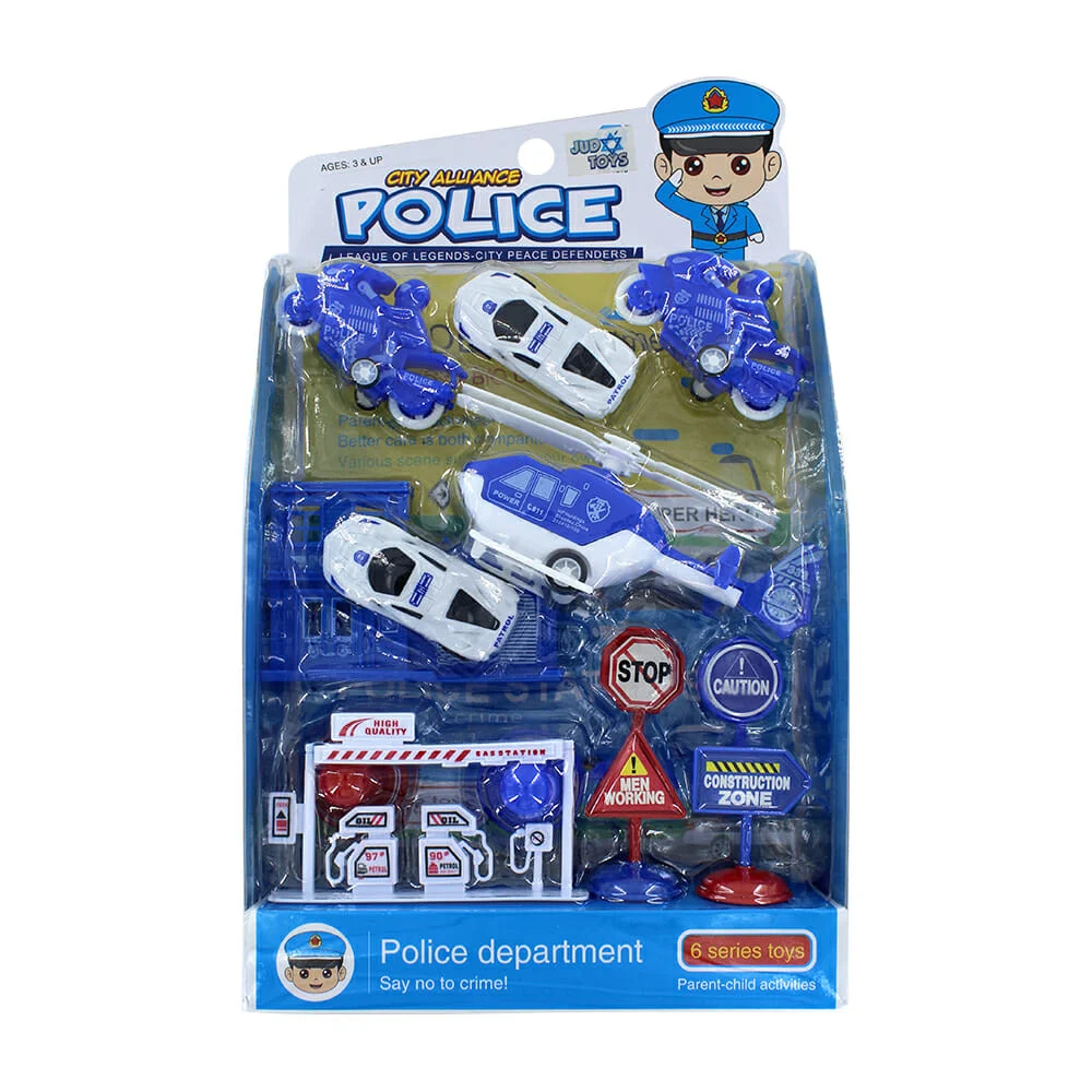 Set con carritos de juguete con diseño de policia / city alliance police / 899-47