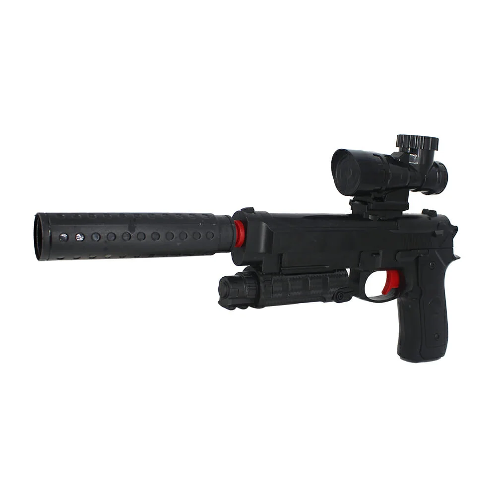 Pistola recargable lanza bolitas de hidrogel, en color negro / g920a