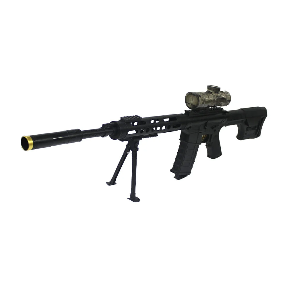 Pistola / rifle de asalto 96cm con láser y recargable de bolitas de hidrogel 7-8mm / justice team