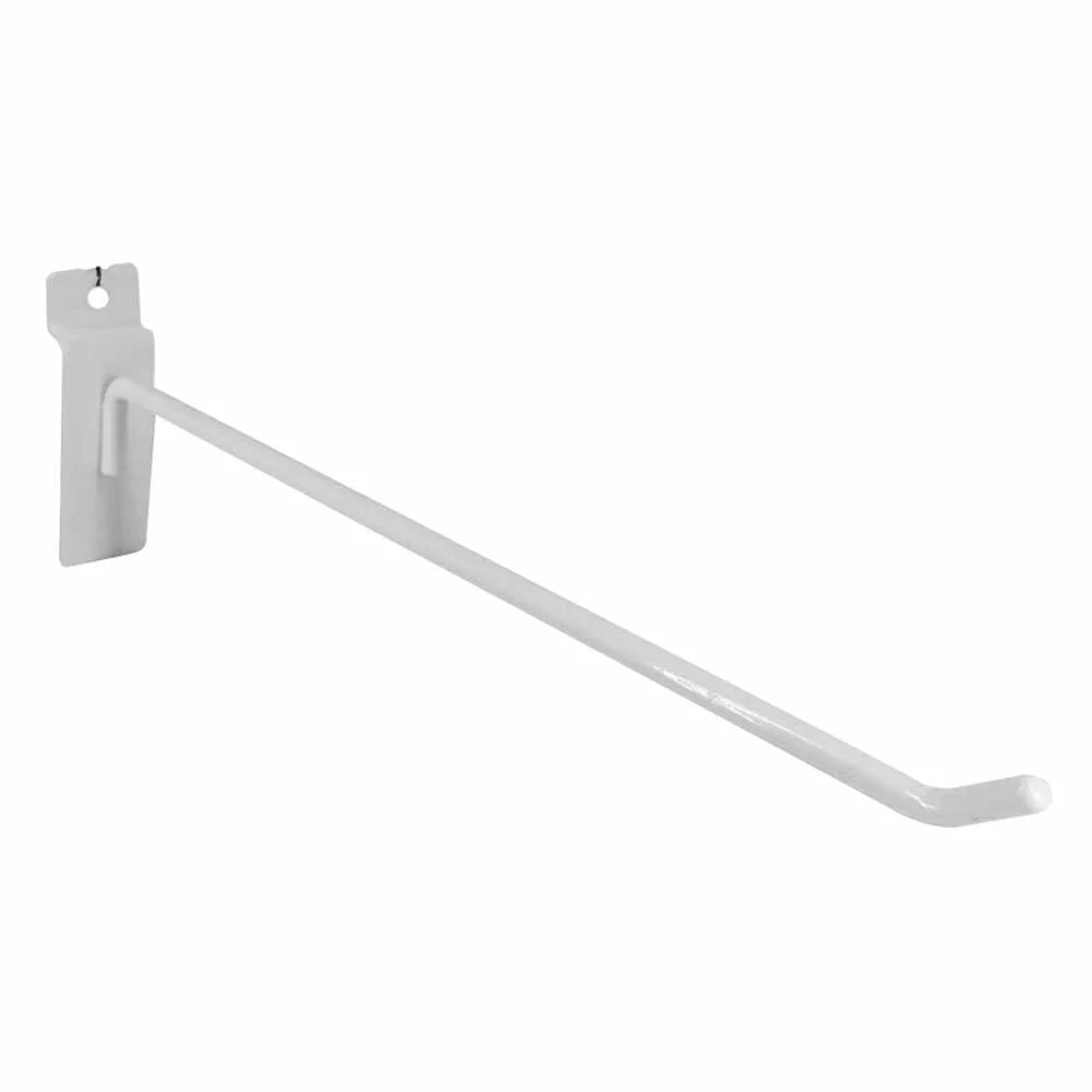 1pza Gancho blanco de 30cm, para panel ranurado / gan.30.bl