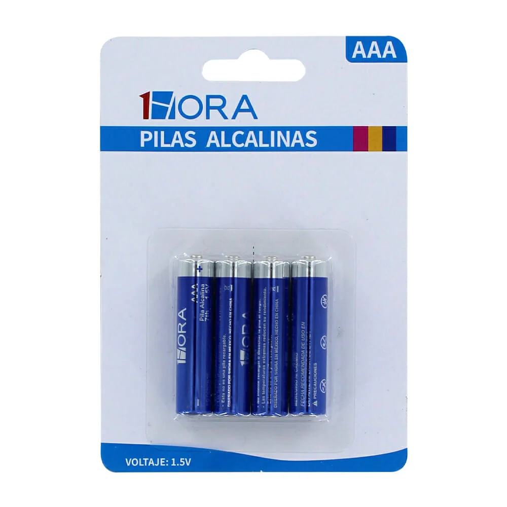 Blíster con 4 pilas baterías alcalinas...