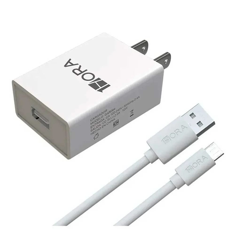 Combo cargador 1hora de 2.4a con adaptador de corriente y cable tipo c, 12w, variedad de colores / gar142
