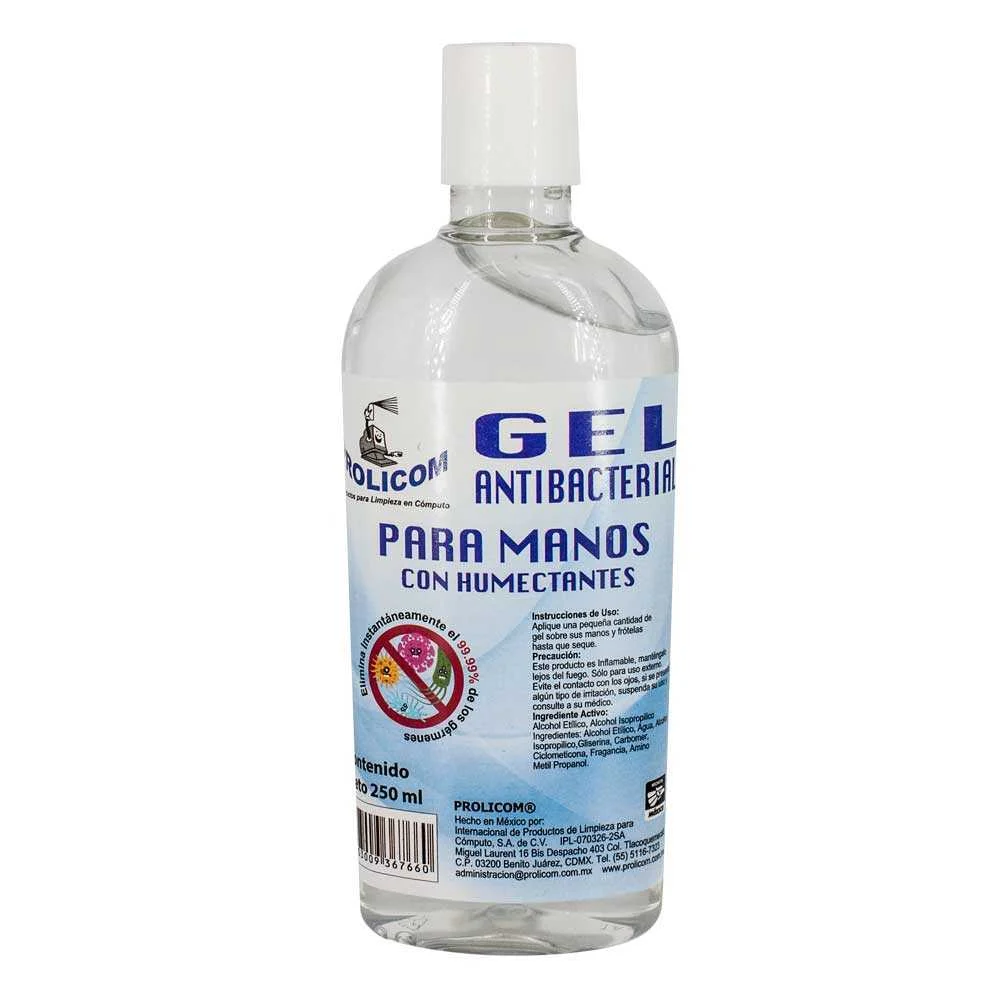Gel antibacterial para manos prolicom 250ml