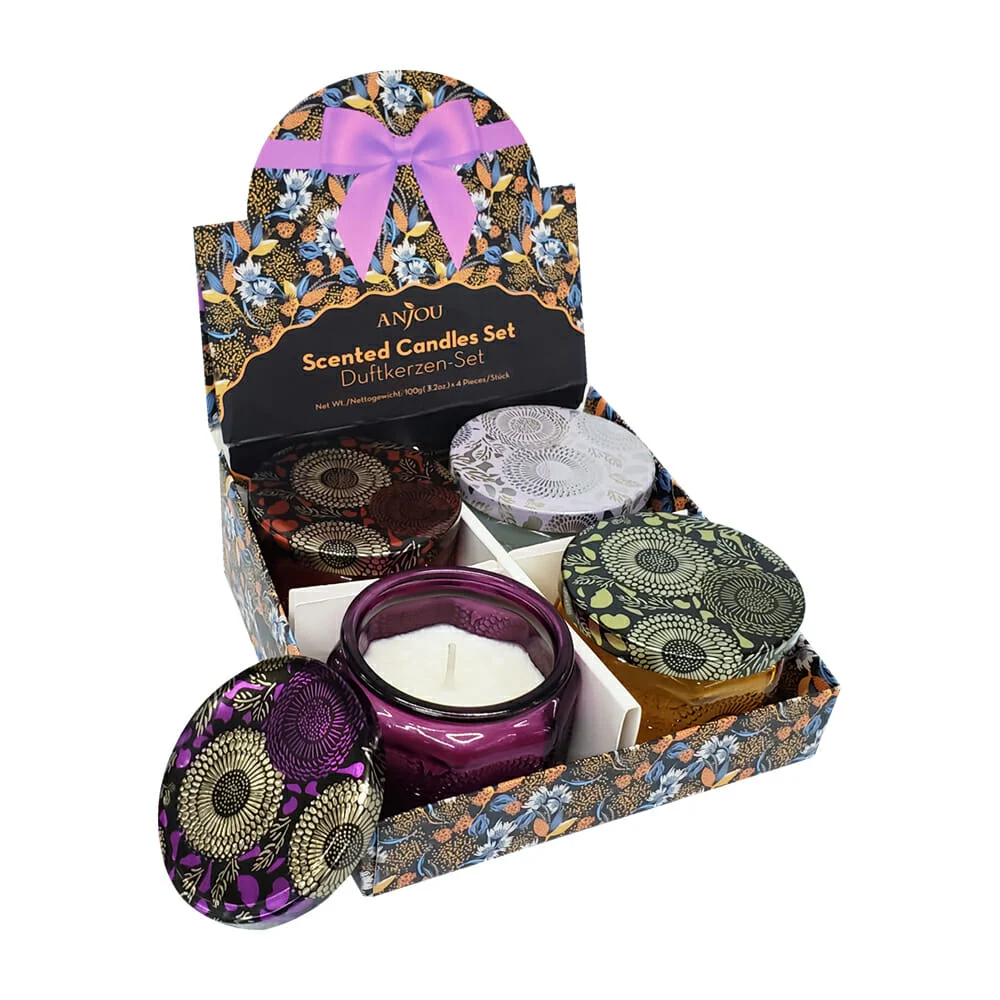 1pza Frasco de cristal con vela aromática de cera, variedad de diseños / gh143-275aa
