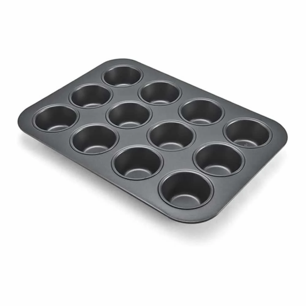 Molde metálico antiadherente para hornear 12 cupcakes de 35x26.5cm / gh6217 / 11356