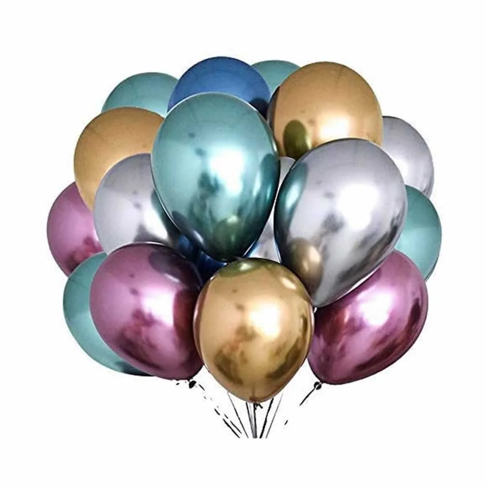 Paquete con 25 globos fesa de 12 pulgadas con efecto metálico, variedad de colores / 6699