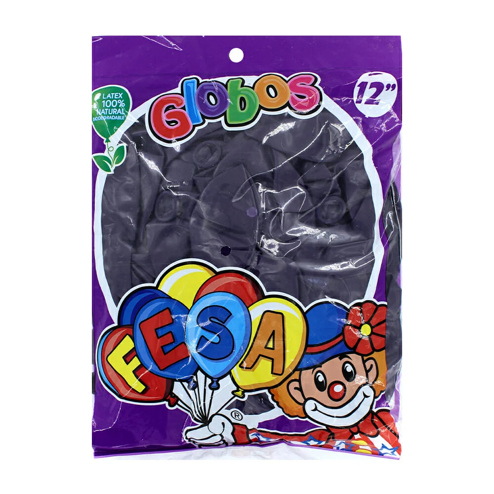Paquete con 100 globos fesa estándar color morado de látex 12 pulgadas / 472134