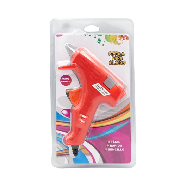 Pistola de silicón chica en color rojo,...