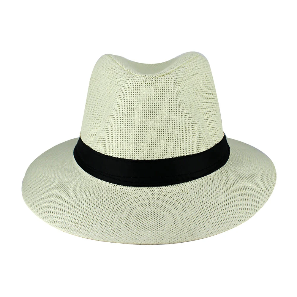 Sombrero estilo panamá de tela 33cm, variedad de colores / gs64032