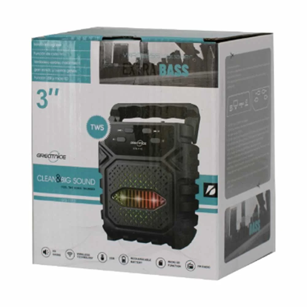 Bocina bluetooth greatnice de 3 pulgadas...