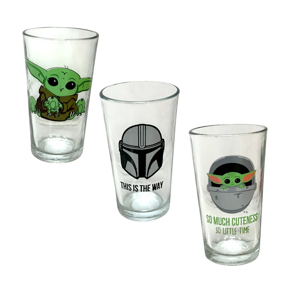 Vaso de vidrio con diseño de mandaloria...