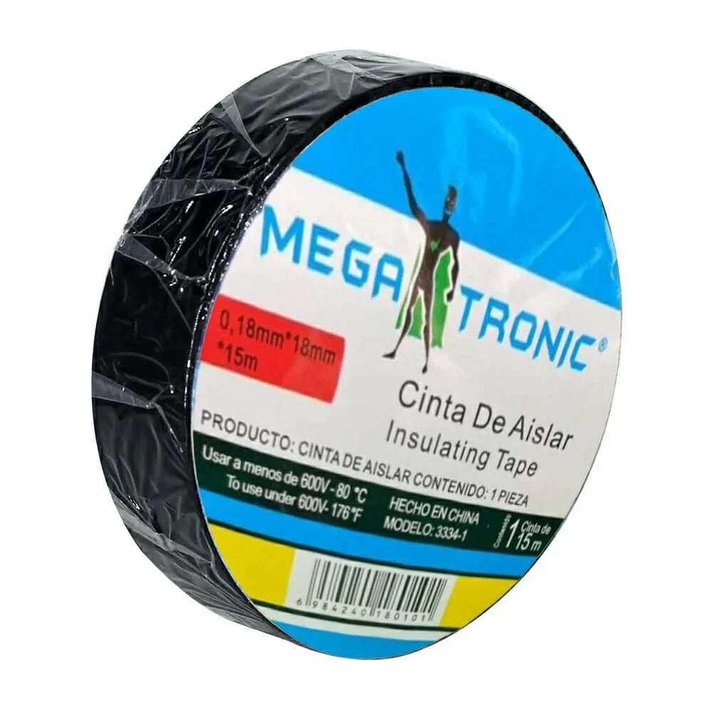 1pza Cinta negra aislante 18mmx15m / h1105 / 3334-1