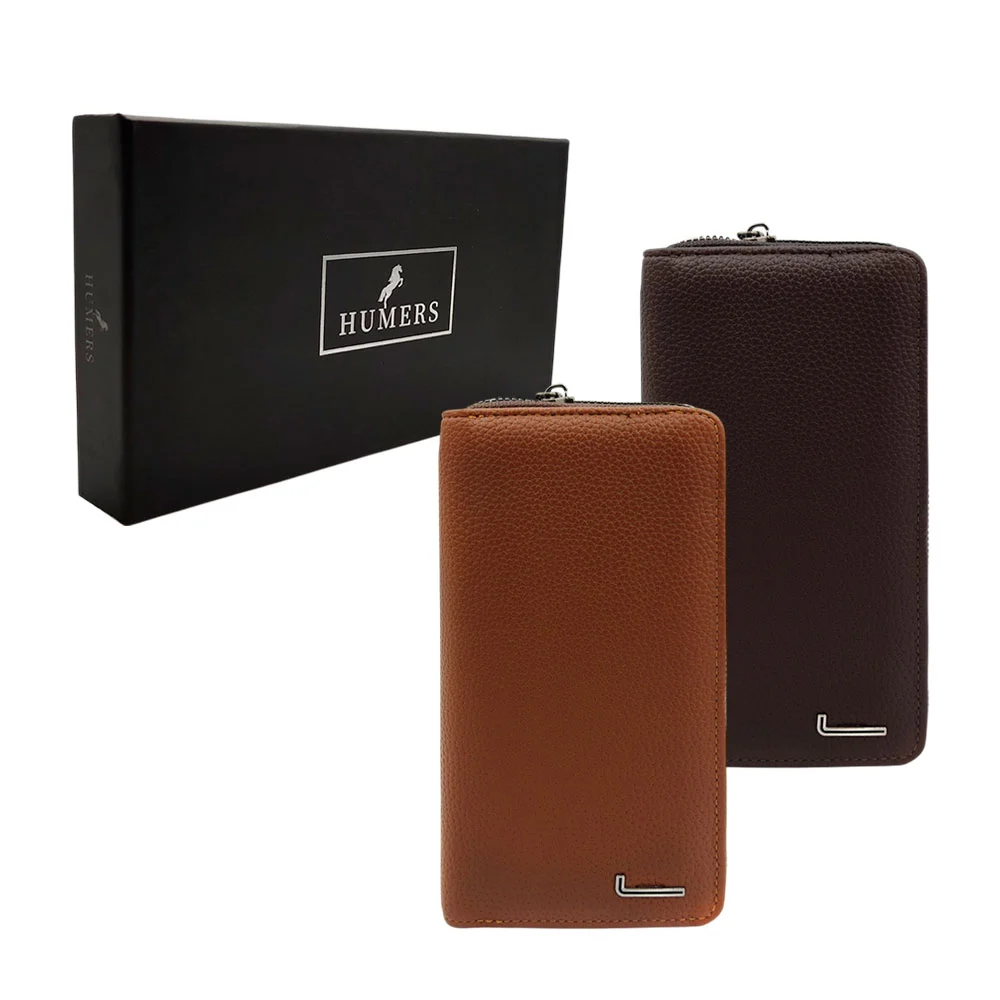 Cartera rectangular humers de vinil con cierre plateado para dama / h3026