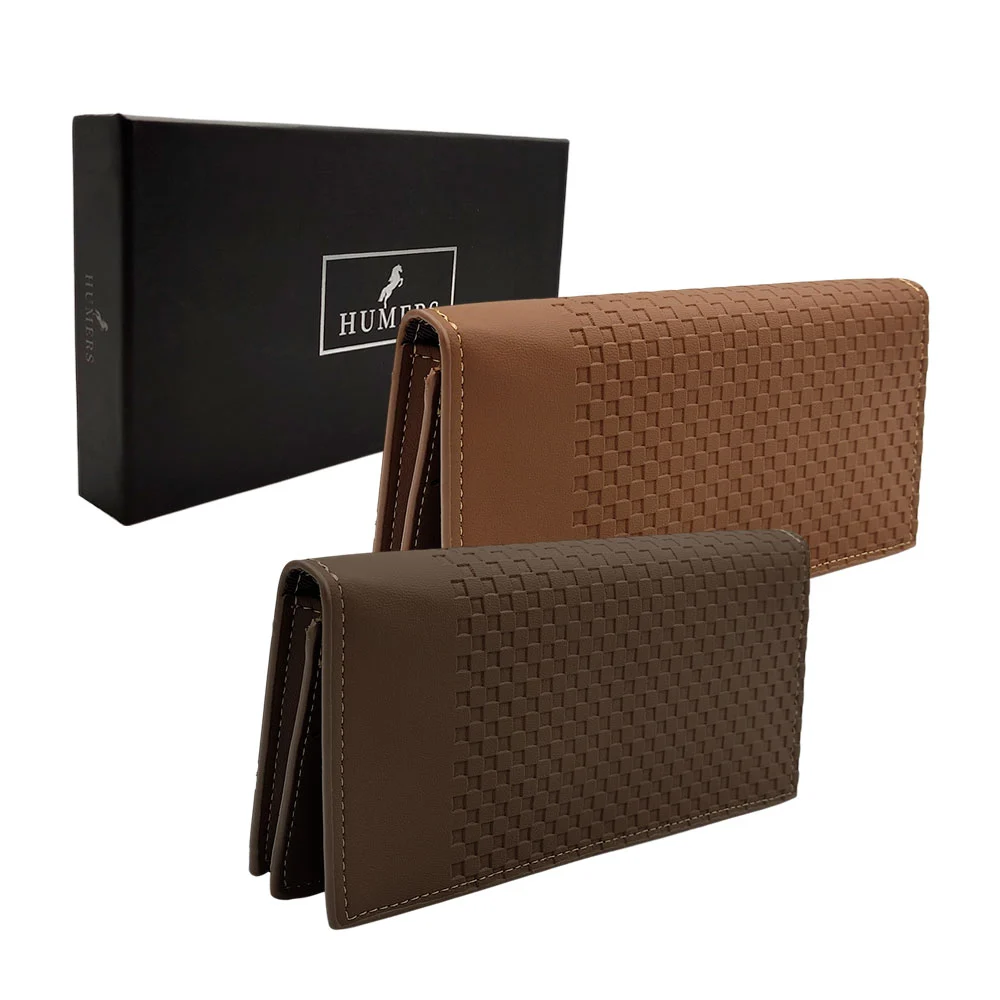 Cartera rectangular humers de vinil con estampado de cuadros para dama / h3034