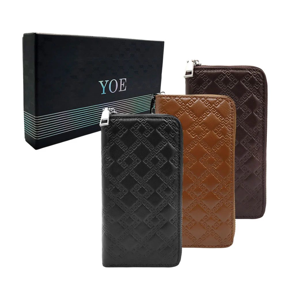 Cartera rectangular yoe de vinil con estampado de monograma para dama / h8352