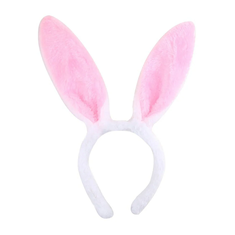 Diadema tipo afelpada peluche euro novelty con orejas de conejo y luz de colores / ha077