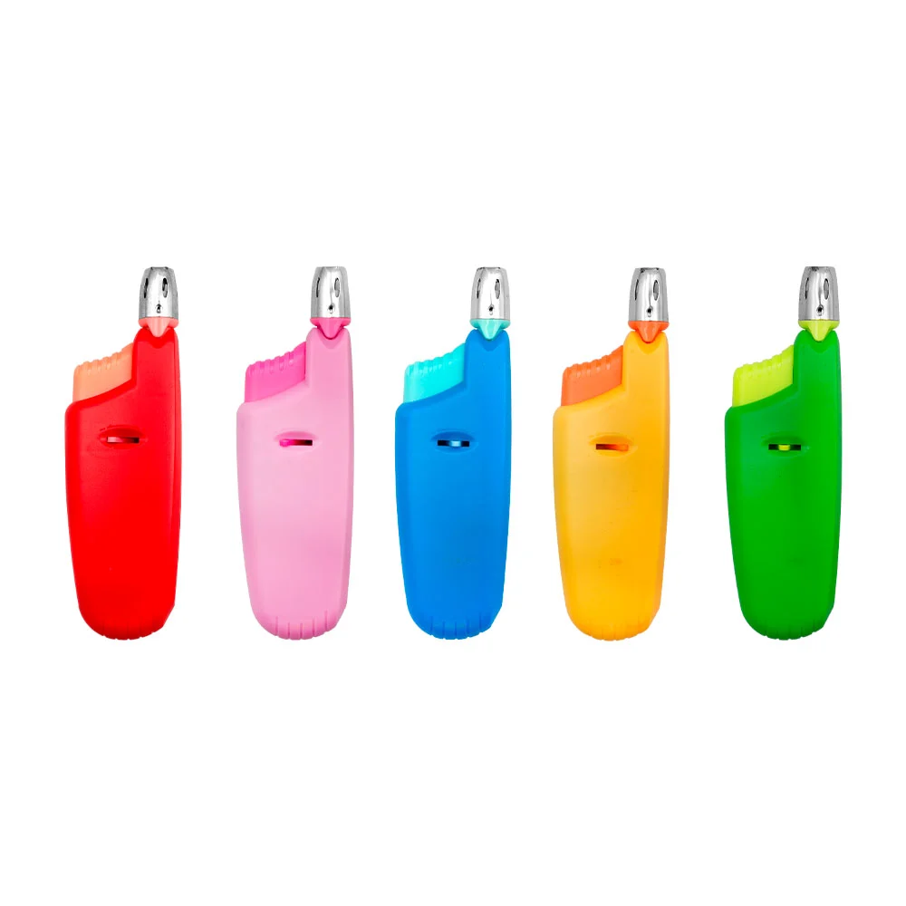 1pza Encendedor manual pequeño con cuerpo de plástico liso y boquilla alargable, variedad de colores / jun hua / 960