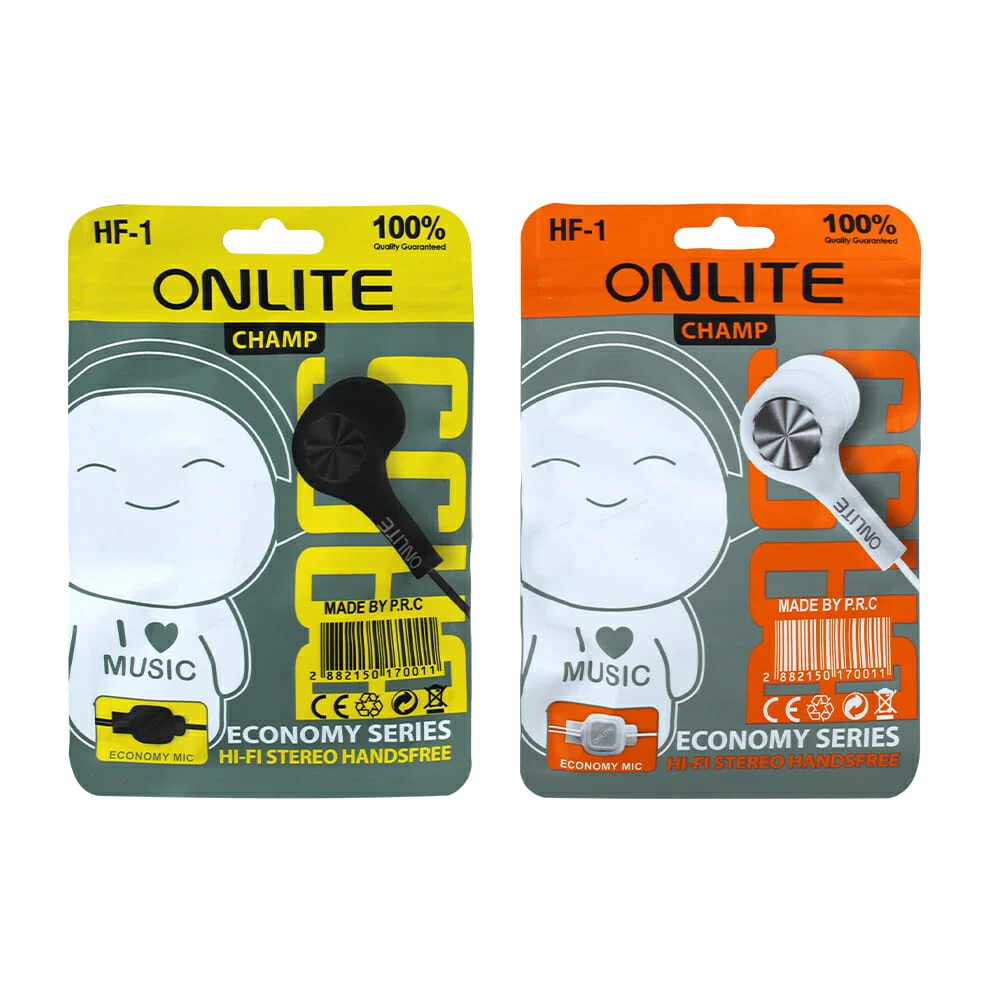 Audífonos alámbricos onlite con micrófono, almohadillas de silicona y entrada jack 3.5mm, variedad de colores / hf-1