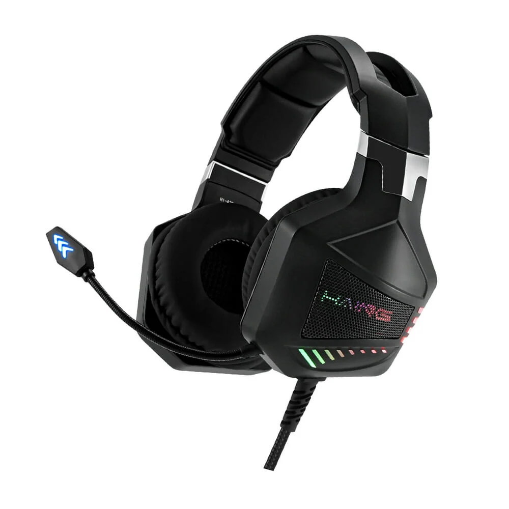 Audífonos alámbricos gamer de diadema con micrófono, luz led y estampado militar, haing / hi-a20-dch