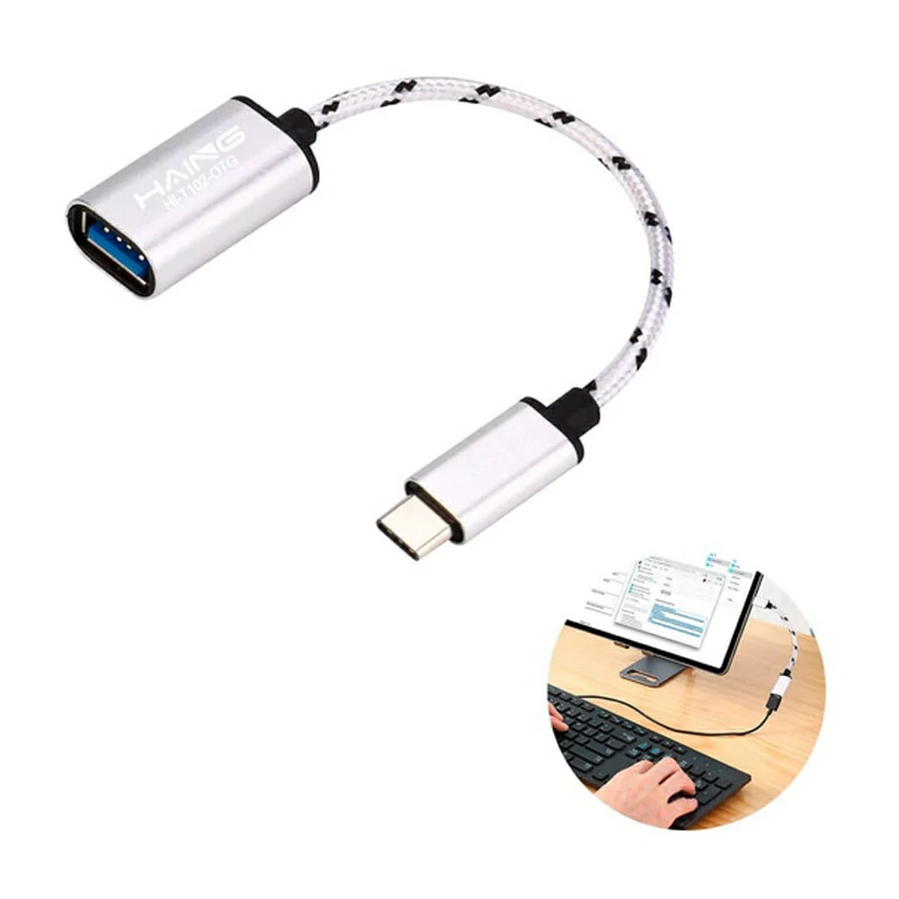 Cable adaptador hains tipo c a otg, 18cm, variedad de colores / hi-t102-otg