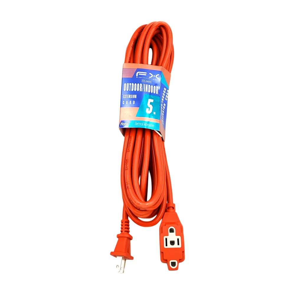 Extensión naranja outdoor indoor de uso rudo 15ft-5m con 3 contactos / eb-059 / chs05 / 5m / sjt-3 / ex-n5m