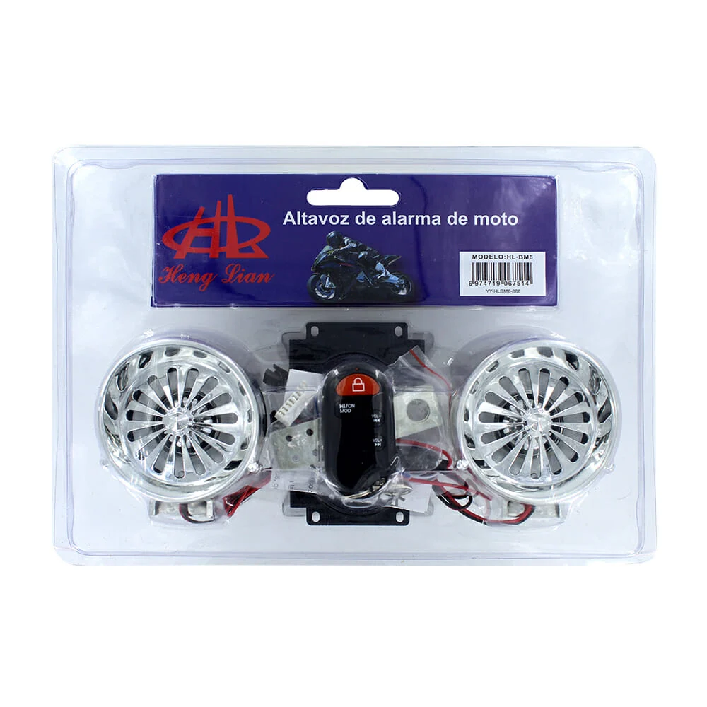 Altavoz de alarma para motocicleta con 2 bocinas diseño de rejilla, control remoto y accesorios de instalación / bm8
