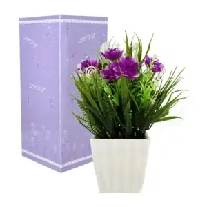 Maceta chica con planta artificial hl-fac6732