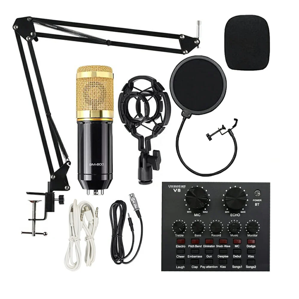 Kit profesional de micrófono para grabación de estudios, variedad de accesorios /hl-mic800