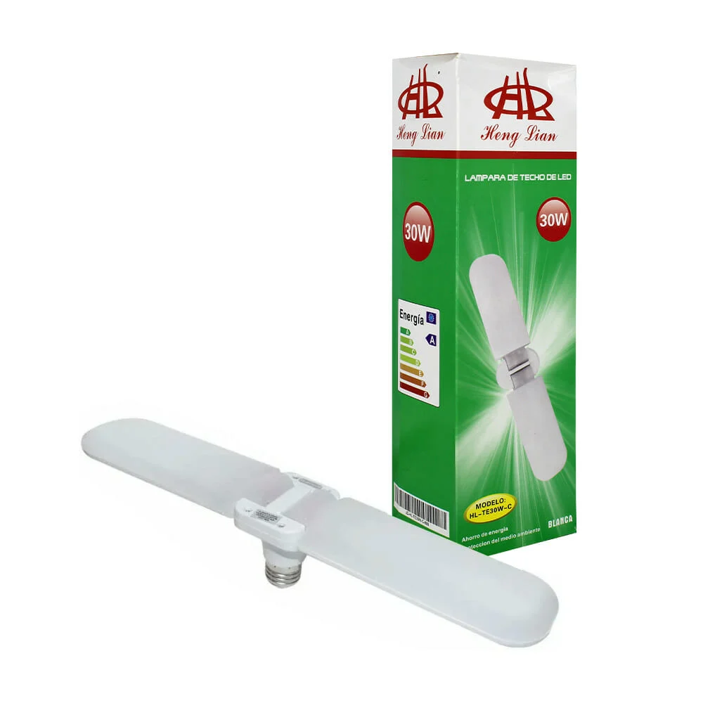 Lámpara led de luz blanca estilo ventilador de 2 aspas 30w hl-te30w-c