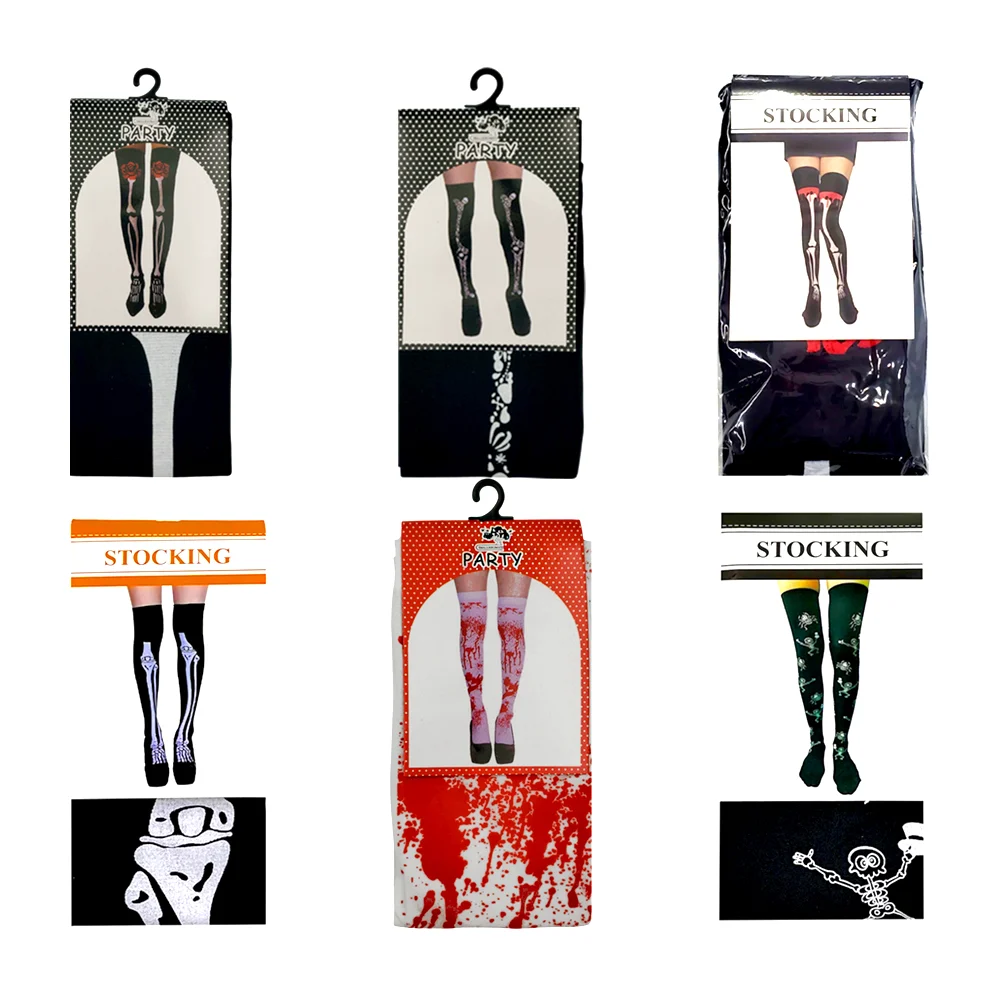 Par de medias con estampado de halloween, variedad de diseños / stocking / 1079-2 / 1069-2