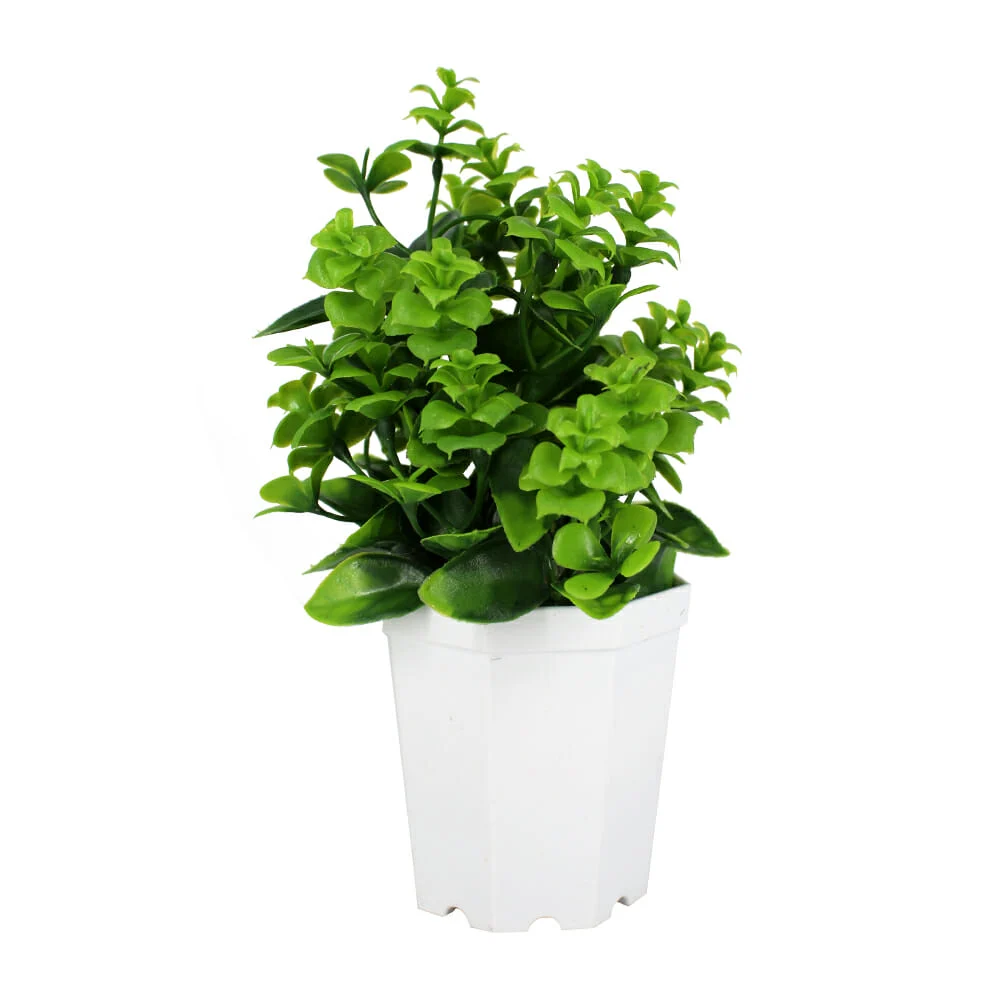 Maceta con planta pequeña artificial 19cm / hl-yh22545