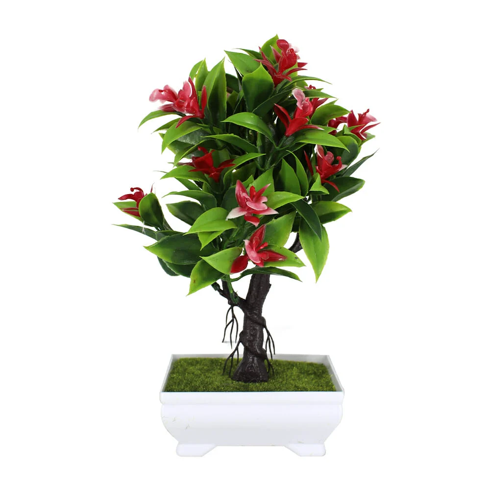 Maceta con árbol flor artificial 25cm x 10cm, variedad de diseños / hl-yh22567