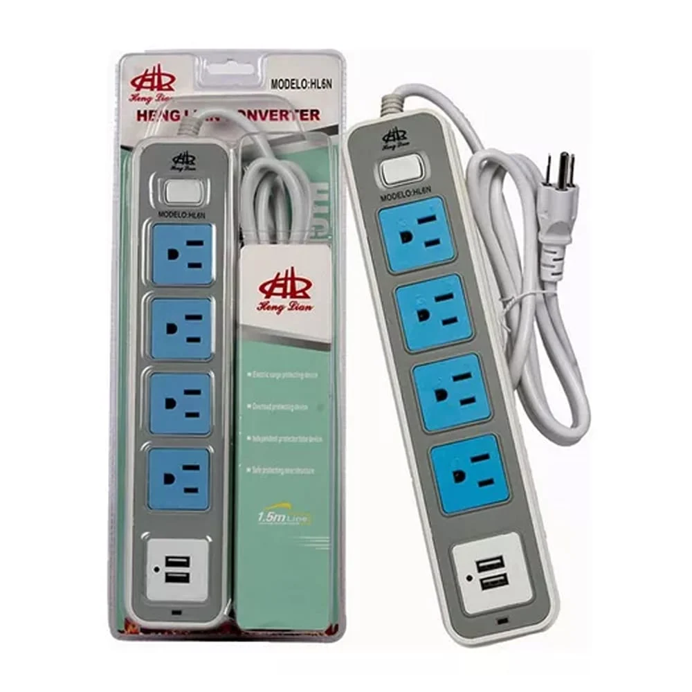 Barra multicontacto con 4 enchufes y 2 puertos usb hl6n