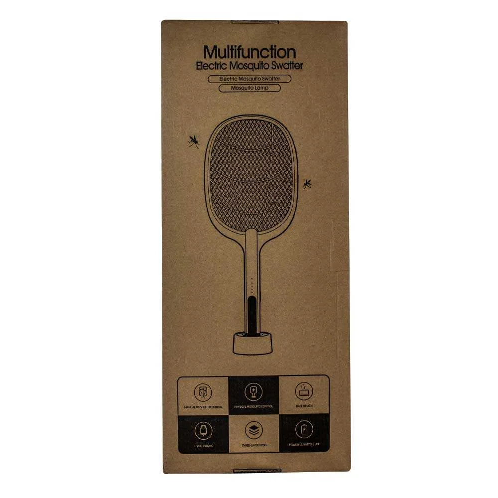 Raqueta Mata Mosquitos Lámpara Led Recargable Eléctrica