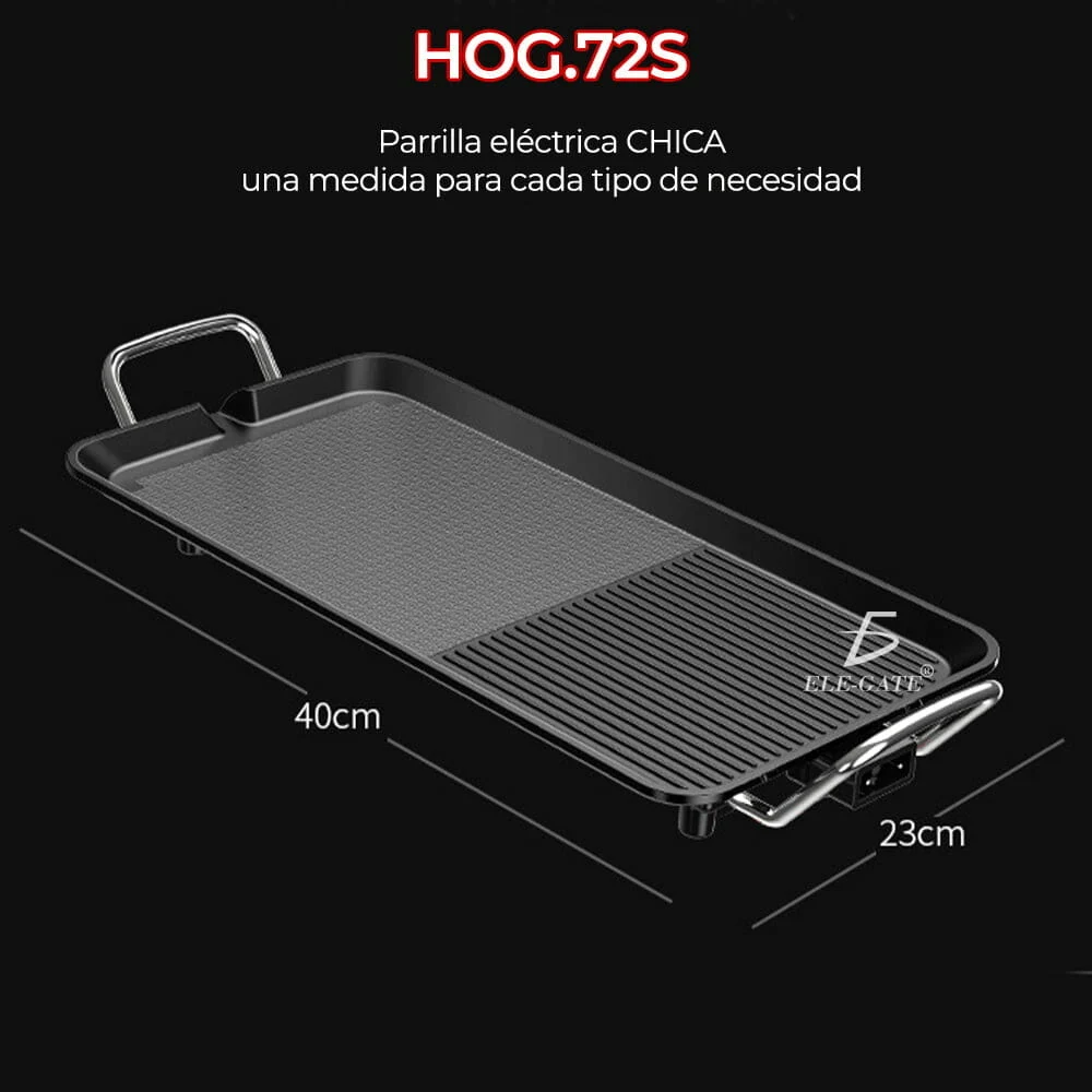 Parrilla electrica para asar carne y alimentos vegetales 40x23mm hog.72.s